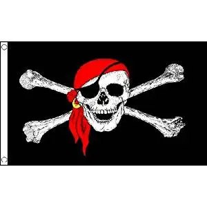 Pirate Bandana Skull Crossbones Pirate Flag 8Ft X 5Ft Bandana Banner 2 Eyelets