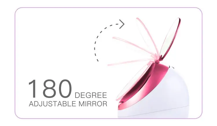 Built-in LED beauty mirror odorless nano steam deep cleansing moisturizer face facial steamer