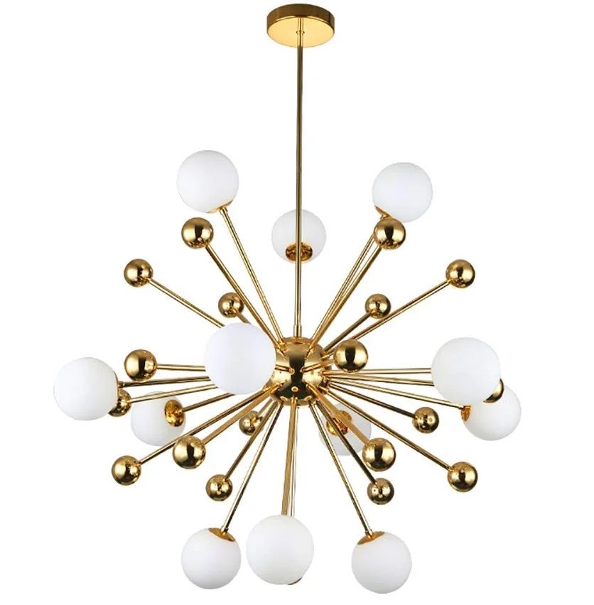 mid century modern chandelier 12 light geometric starburst shaped LED pendant lights