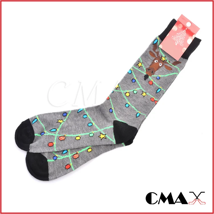 Hot Sale Factory Supply Light Up Christmas Socks Women Decorations