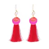 ed01263b New Year Gift Red Silk Thread Earrings Picture, Pearl Enamel Ear Rings