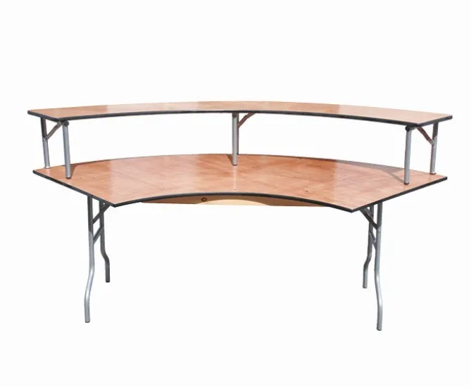 Wholesale Plywood Metal Leg Serpentine Folding Banquet Table With Bar ...