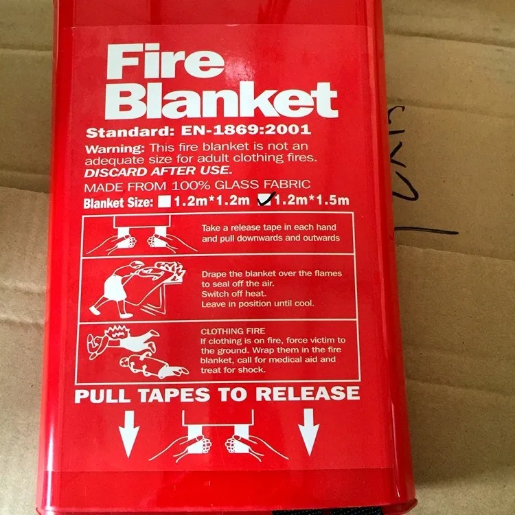 840gsm 1mm Different Specification Fire Blanket / Types Of Fire Blanket
