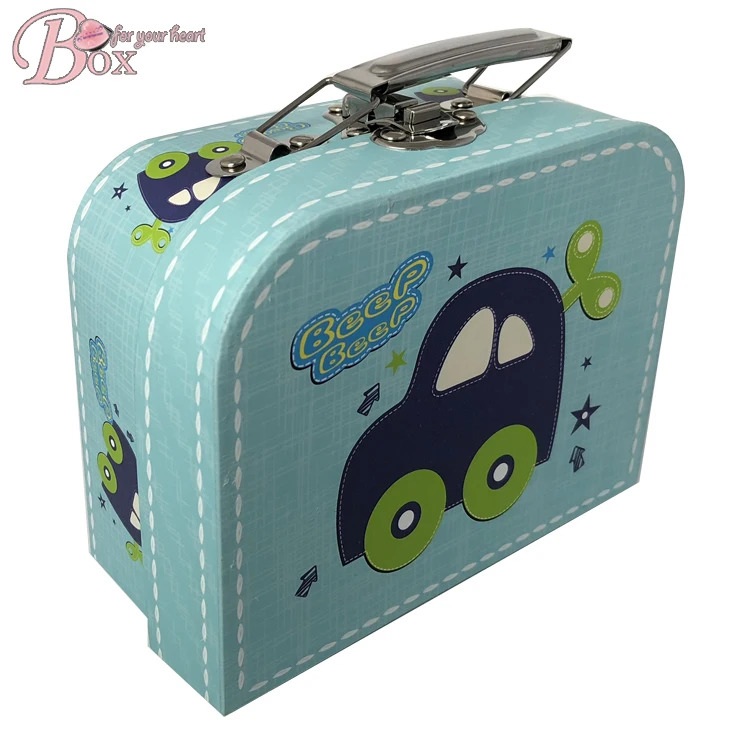 Christmas Decorations Cardboard Storage Suitcase Gift Box With Hand For