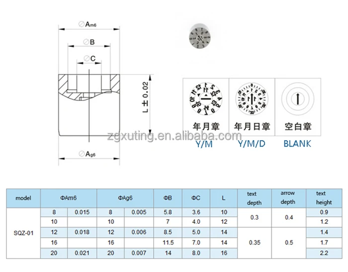 Steel Replaceable Core Mold Date Code Inserts for Vehicle Die Cast Mold