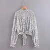 High fashion turtle neck long sleeve animal print women chiffon blouse