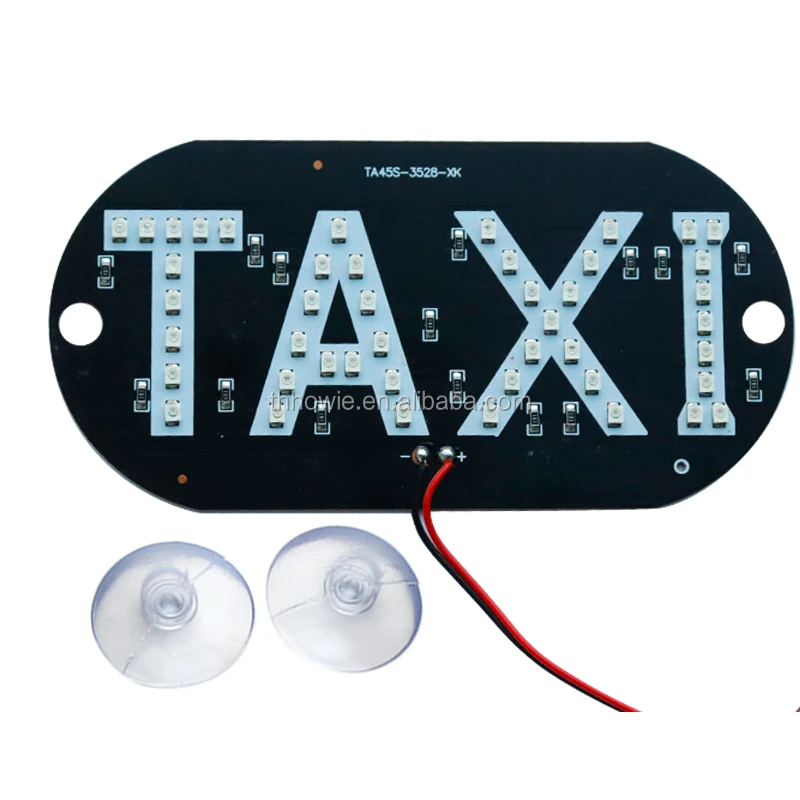 12v Taxi Led Car Windscreen Cab Indicator Lamp Sign Blue Led Windshield