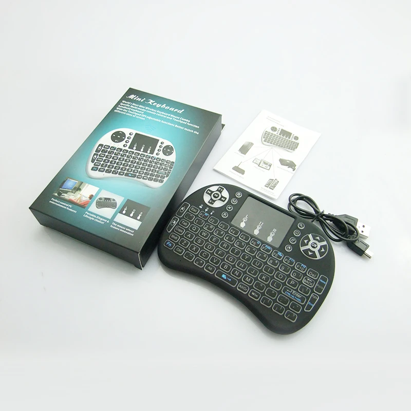 I8 Air Mouse with 3 colors Backlit 2.4G Mini Wireless Keyboard Touchpad Remote Control for Android TV BOX Tablet PC