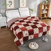 Square Patchwork Super Soft Printed Flannel Fleece Thick Quilted quilt