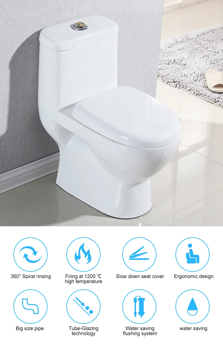 India type one piece water system toilet