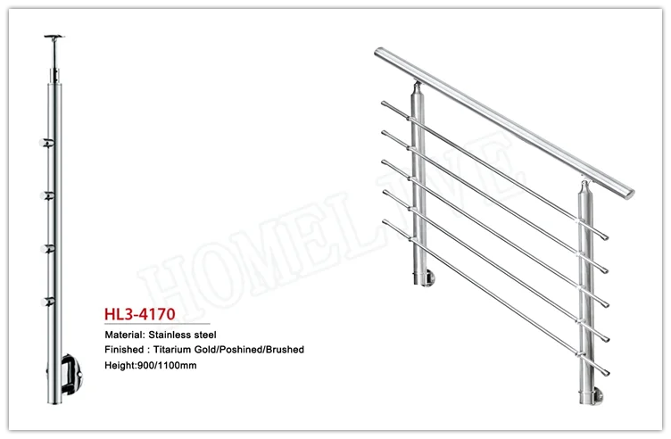 Vertical Cable Steel Balustrade Design Stainless Hand Railing Handrail Steel Balustrade Systems