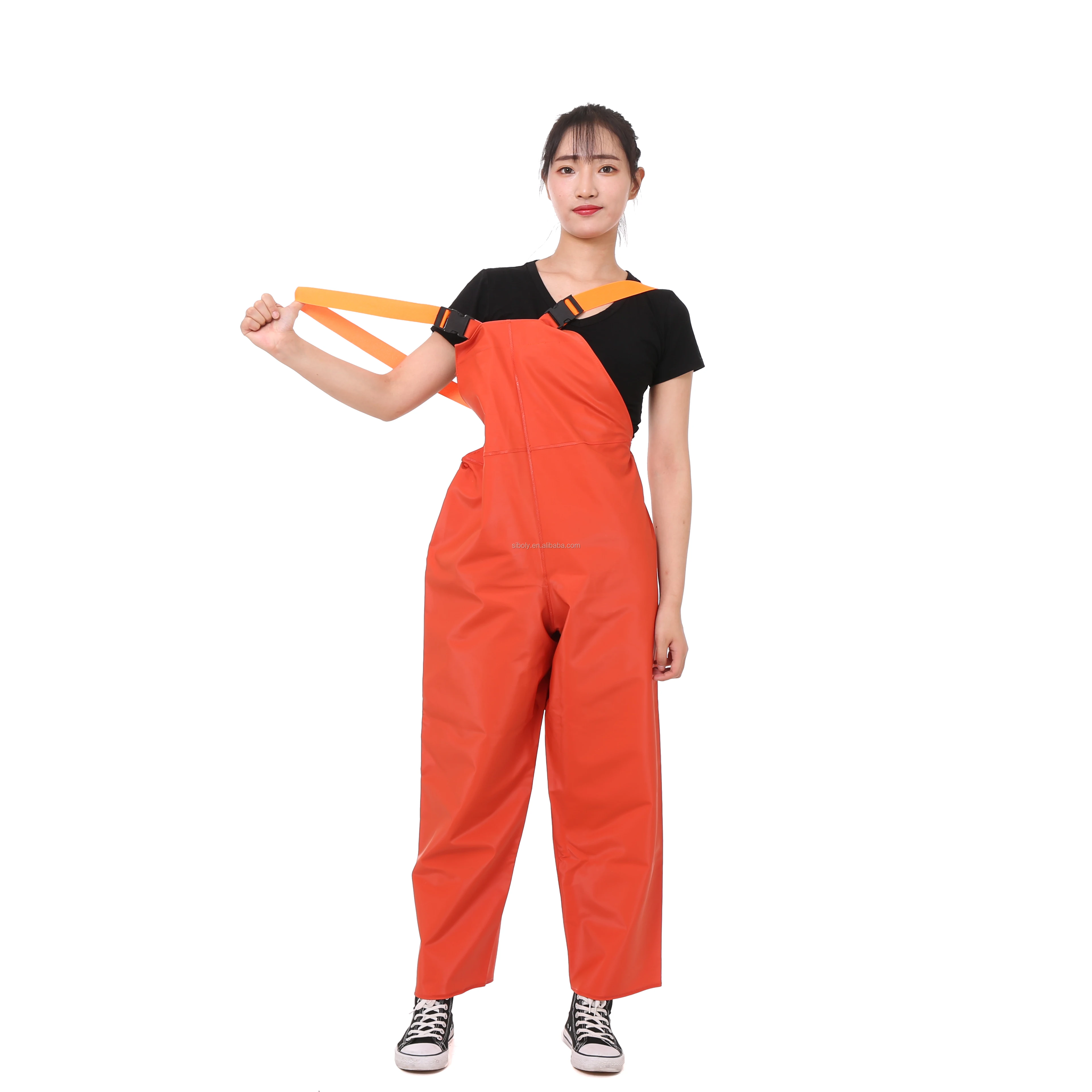 Orange Waterproof Plastic Adult Commercial Fishing Bib Braces Overalls Buy Fishing Bib
