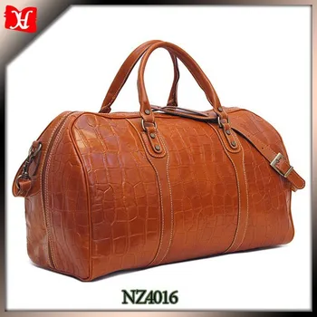 Crocodile Style Leather Duffle Bag Mens Overnight Weekend Crocodile Style Leather Duffle Bag Mens Overnight Weekend