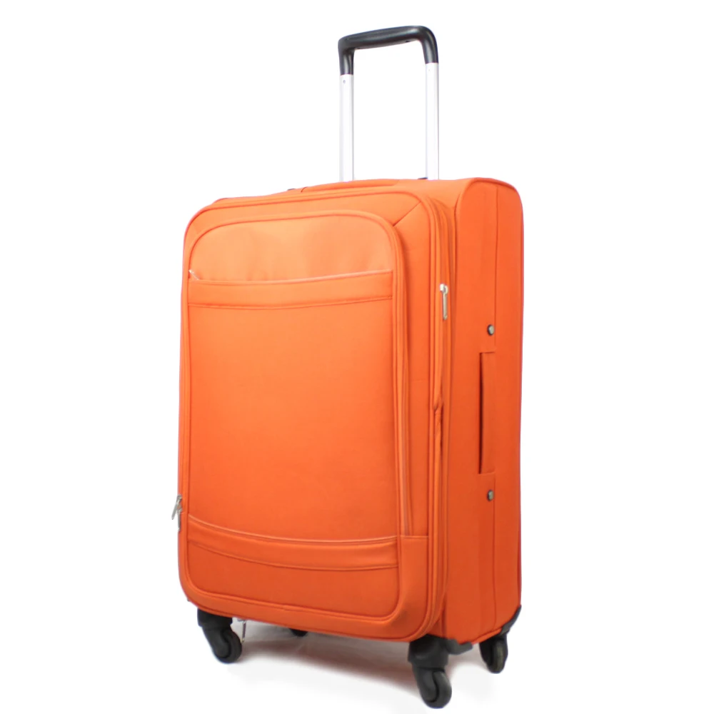 bright orange luggage