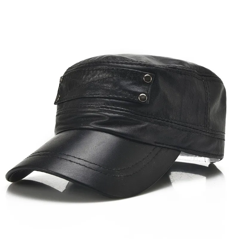 Buy HATSQUARE Genuine Leather Baseball Cap Adjustable Soft Feel Dad Plain  Hat Stylish Classic for Women Men Unisex (Black) at
