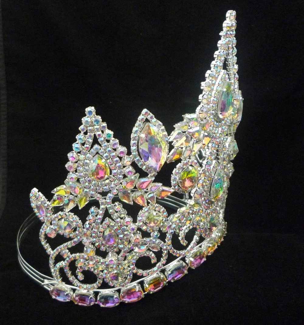 Fashion Full Ab Crystal Tiara Crown,Large Pageant Crowns,Royal Crown ...