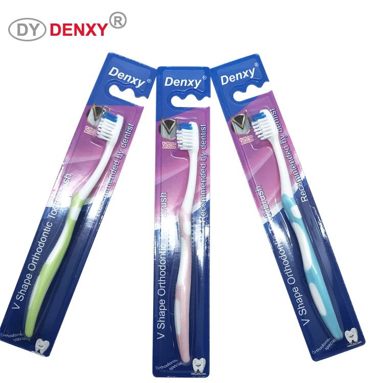 Denxy Dental Quality Ortho V Shape Teethbrushes Orthodontic Tooth