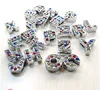 DIY 10 mm Rhinestone Slide Letters for 8MM strap .color stone letter