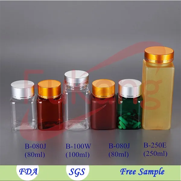 200ml Clear Green Health Supplement Bottles,Food Grade Plastic Medicine