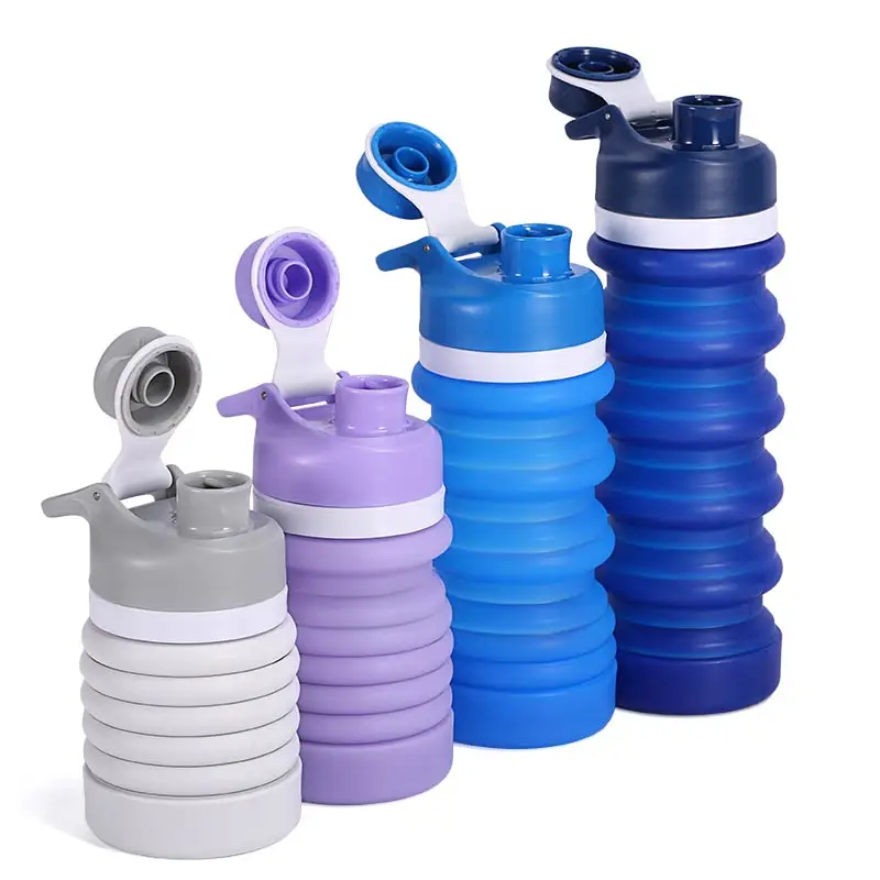 New Custom Eco Friendly Leakproof Foldable Silicone Outdoor Sport Custom Eco Friendly Leakproof Foldable
