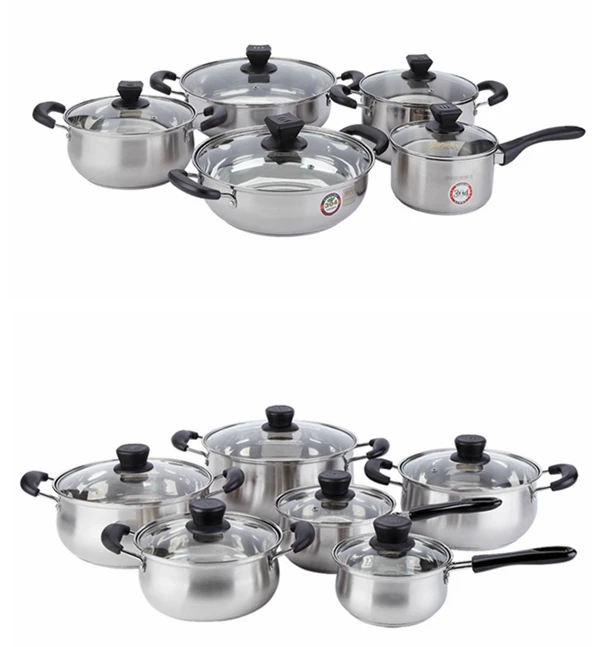 Newest 6 Pcs Korea Style Stainless Cookware Set With Glass Lid Buy