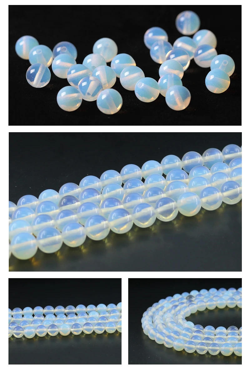 High Quality Opal White Color Xa0003 Round Shape Natural Opal Gemstone