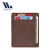 Ultra thin slim Leather RFID business pocket genuine men front pocket leather holder credit card wallet