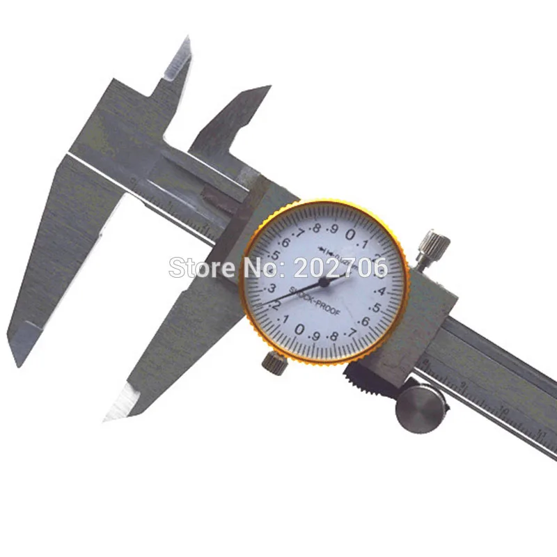Metric Gauge Measuring Tool Dial Caliper 0200mm/0.02mm Shockproof