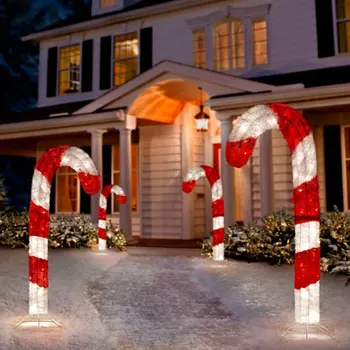 Led Illuminated Candy Canes 2d Light Christmas Motif Light For Out Door ...