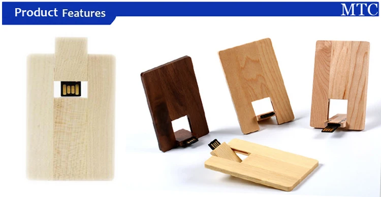 Credit card shape wood memory stick free custom laser logo Pendrive madera 4GB flash drive Wooden USB - ANKUX.COM