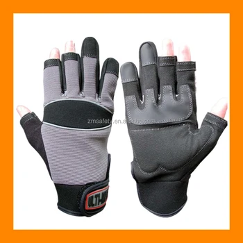 fingerless leather work gloves