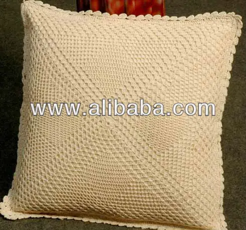Ganchillo Hecho A Mano Funda De Cojín De Encaje Buy Cojín con aplique de crochet Online |Tejido de algodón y