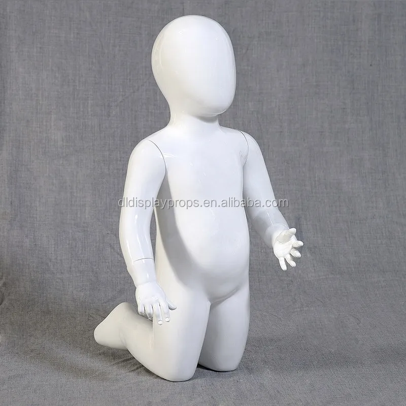 Dl603 Wholesale Abstract Modern Mannequin Sitting Bady Fiberglass Kids Model Glossy White Full