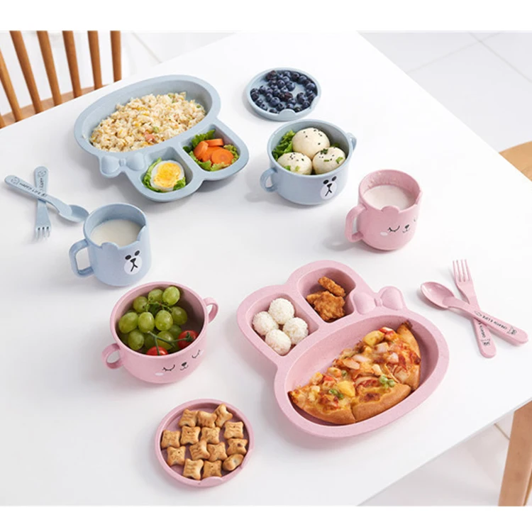 
wholesale cute eco wheat children disposable lunch box 