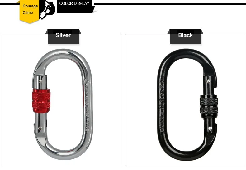 Xinda 25kn Heavy Duty Oval Screw Gate Stainless Steel Carabiner For