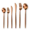 Dishwasher safe brass flatware, rose gold cutlery, copper spoon fork knife set