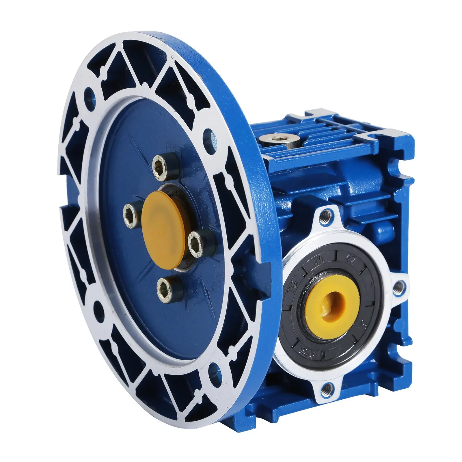 Happybuy Speed Reducer Ratio 15/1 56C Worm Gear Speed Reducer 1750RPM High Torque Worm Gear Reducer Perfect for Electric Door Mini Crane Hoist