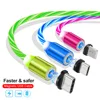 30 Pecent Off Fast Charging 3 in 1 EL glowing Magnetic Type C Micro USB 8 Pin Charging USB Cable for Mobile Phone