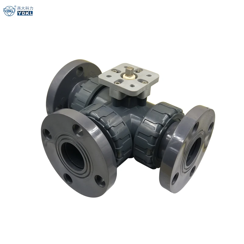 High demand Plastic pvc 3 way flange valve