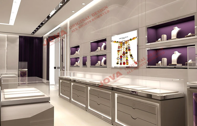 Luxury Jewelry Cabinets Furniture Shop Aluminium Hall Wall Wood