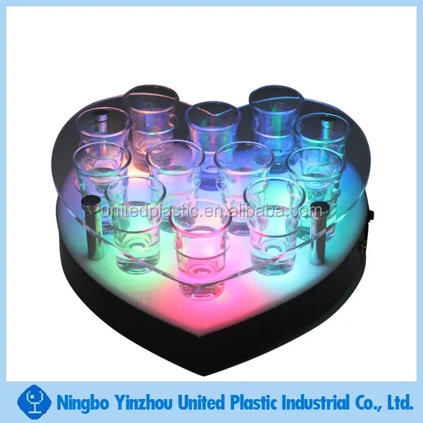 Led Lighting Acrylic Shot Glass Holder Tray Buy Shot Glass Holder