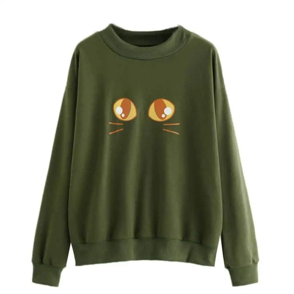 UPLOTER__Shirts Womens Graphic Print Sweatshirt Fashion Long Sleeve Blouse Loose Shirt Tops