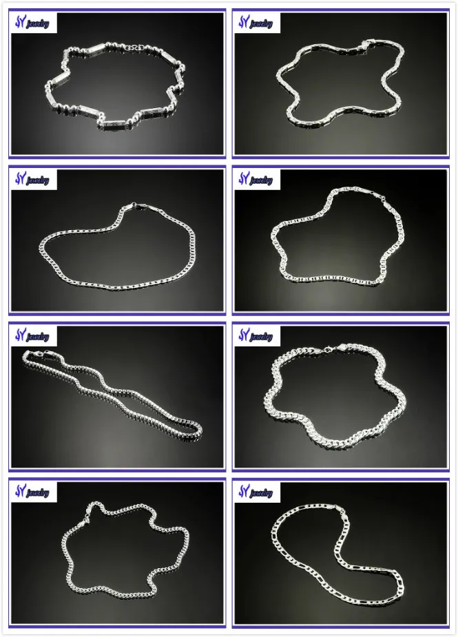 925 Silver Jewelry Fashion Smooth Snake Bone Silver Jewelry Chain Necklace