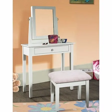 White Lacquer Bedroom Furniture Modren Dressing Table Chair And