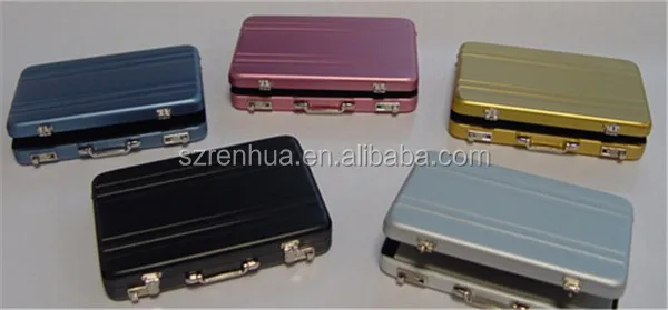 Mini SUITCASE Business Name Credit ID Card Holder Metal Fine Box Case Pocket All