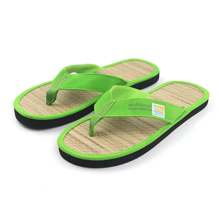 Custom Sample Woven Straw Mat Bambu Flip Flop,Hotel Jute Flip Flops