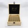 Essential Oil Box - 36 Slots. Fits Tall Roller Bottles. Natural Pine, Wooden Storage Case. Free EO Labels & Foam Pad