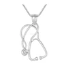 Fashion Silver Box Chain Necklaces Stethoscope Pendant Necklaces Nurse RN Jewelry With Box Chain