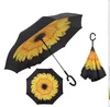 2018 new products sky printing auto open reverse Inverted umbrella upside down