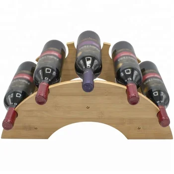 Semi Circle Bamboo Wine Bottle Rack Perfect For Kitchen Countertop Semi Circle Bamboo Wine Bottle Rack Perfect For Kitchen Countertop Bar Cellar